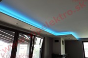 Montáž, realizácia profesionálneho LED osvetlenia - RGB LED pás, strop-novostavba